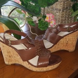 Nine west brown wedges